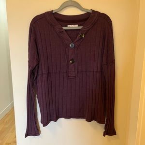 Free People Maroon Long sleeve